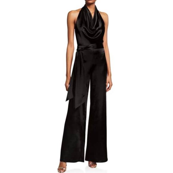 Aidan by Aidan Mattox Pants - Aidan by Aidan Mattox Cowl Neck Jumpsuit Black 2